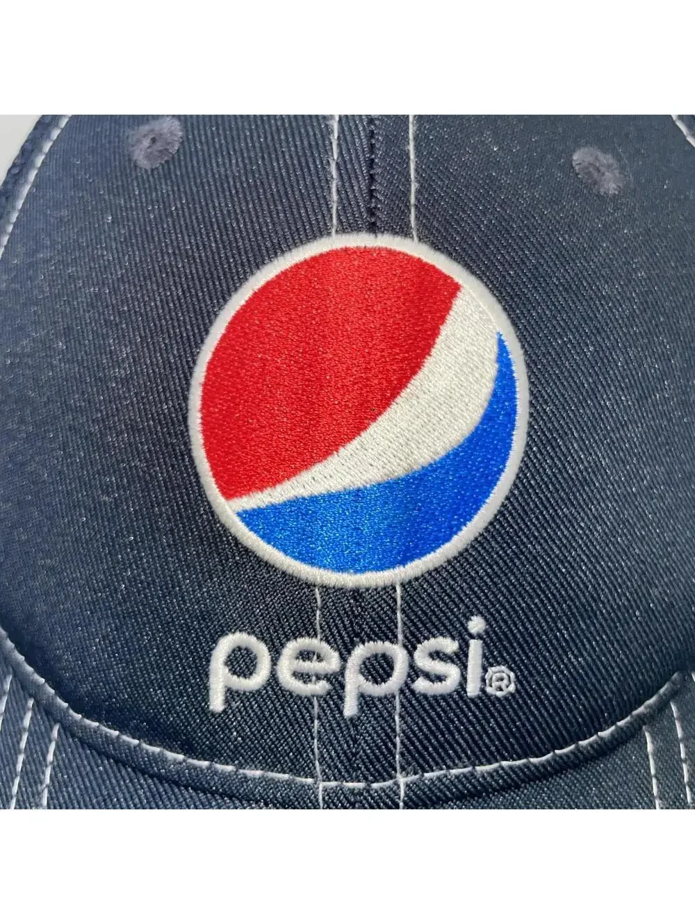 Pepsi Soda Navy Blue Mesh Snapback Trucker Hat Embroidered Logo G&G Outfitters